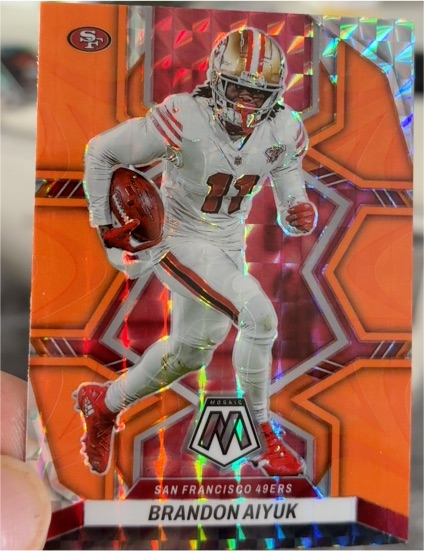 2022 Panini Mosaic #178 Brandon Aiyuk Orange Reactive Prizm — front