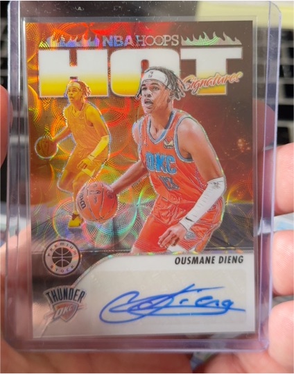 2023-24 Panini NBA Hoops Premium Stock Hot Signatures #HS-OUS Ousmane Dieng — front
