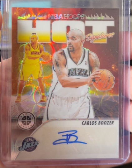2023-24 Panini NBA Hoops Hot Signatures #HS-BOO Carlos Boozer — front