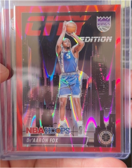 2023-24 Panini NBA Hoops Premium Stock City Edition #24 De'Aaron Fox — front