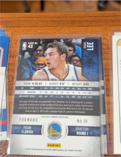 2012-13 Panini Threads #43 David Lee — front