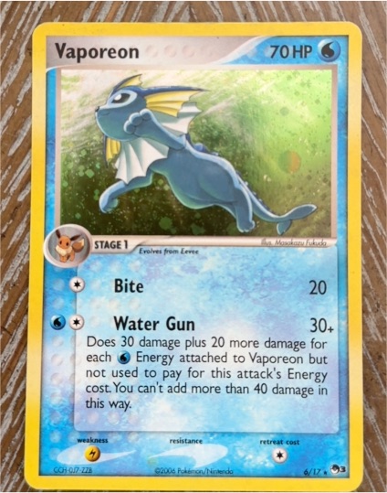 2006 Pokémon POP Series 3 #6/17 Vaporeon — front