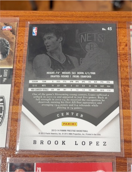 2013-14 Panini Prestige #45 Brook Lopez — front