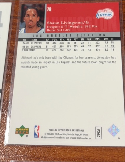 2004-05 Upper Deck #79 Shaun Livingston — front