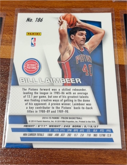 2014-15 Panini Prizm #186 Bill Laimbeer — front