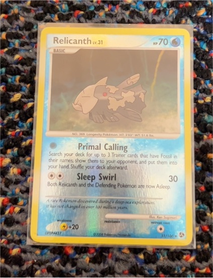 2008 Pokémon Diamond and Pearl Great Encounters #51 Relicanth — front