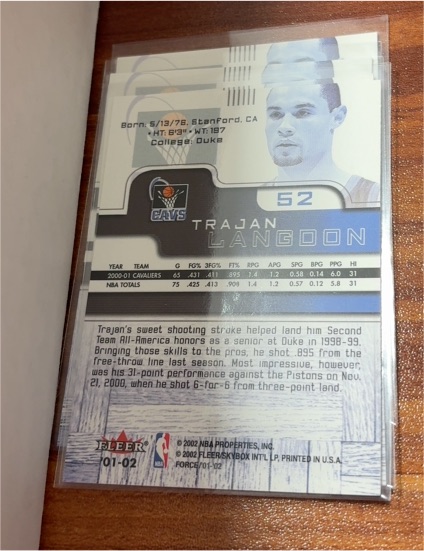 2001 Fleer Force #52 Trajan Langdon — front