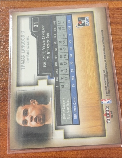 2001-02 Fleer #31 Trajan Langdon — front