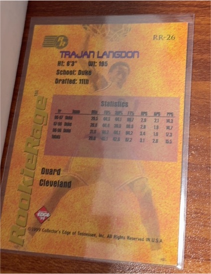1999 Collector's Edge Rookie Rage #RR-26 Trajan Langdon — front