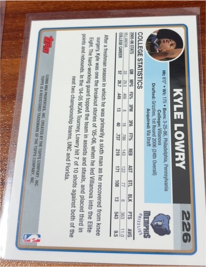 2006-07 Topps #226 Kyle Lowry — front