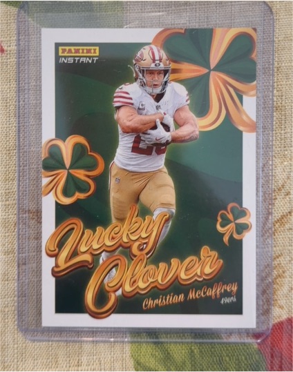 2025 Panini Instant #10 Christian McCaffrey Lucky Clover — front