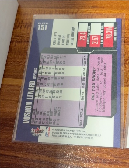 2002-03 Fleer #151 Voshon Lenard — front