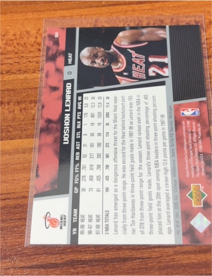 2000-01 Upper Deck MVP #89 Voshon Lenard — front