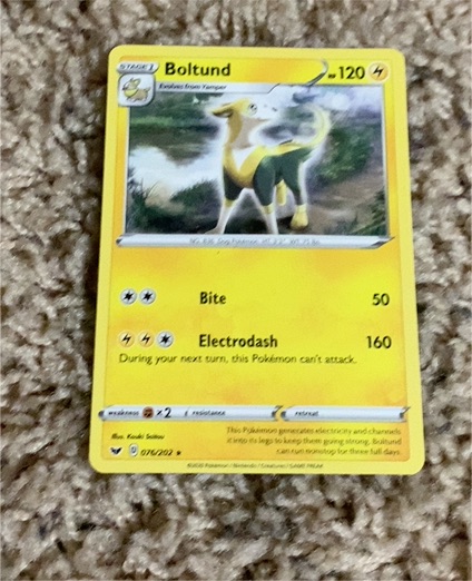 2020 Pokémon Sword & Shield #076 Boltund — front