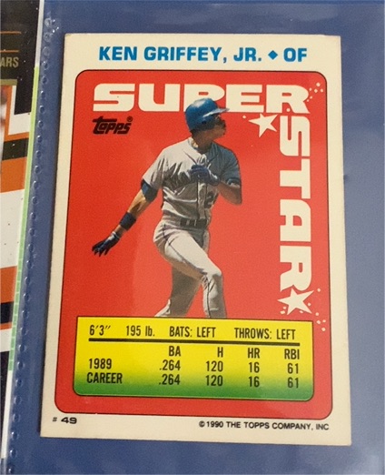 1990 Topps Stickers #49 Ken Griffey, Jr. Super Star — front
