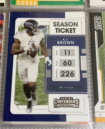 2021 Panini Contenders Season Ticket #96 A.J. Brown — front