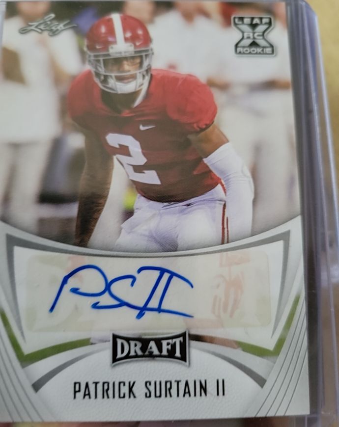 2021 Leaf Draft #38 Patrick Surtain II — front