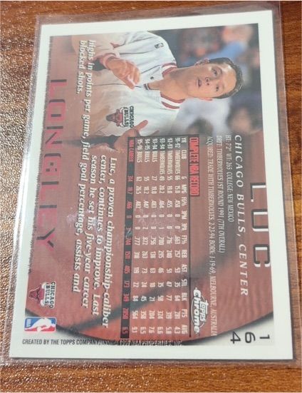 1996-97 Topps NBA at 50 #164 Luc Longley — front