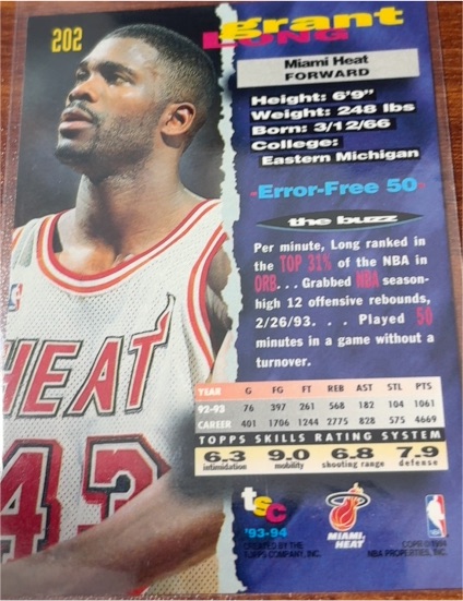 1993-94 Stadium Club #202 Grant Long — front