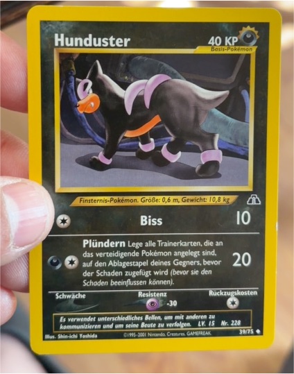 2001 Pokémon Neo Discovery #39 Hunduster — front