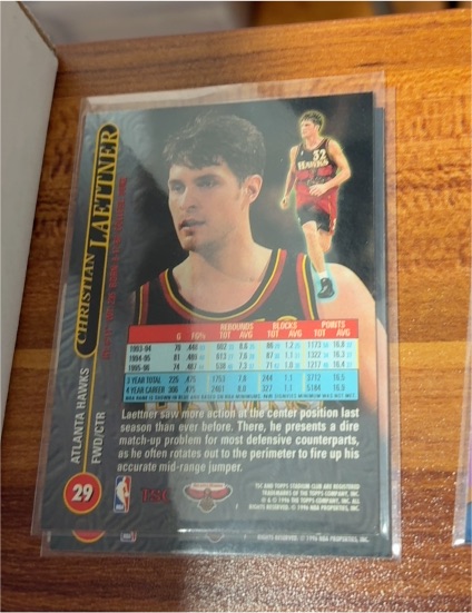 1996 Fleer #29 Christian Laettner — front