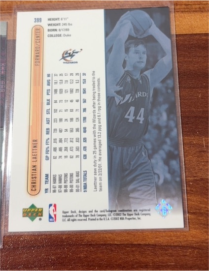 2002 Upper Deck #399 Christian Laettner — front