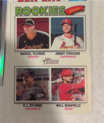2026 Topps Heritage #376 Rafael Flores Jimmy Crooks C.J. Stubbs Will Banfield — front