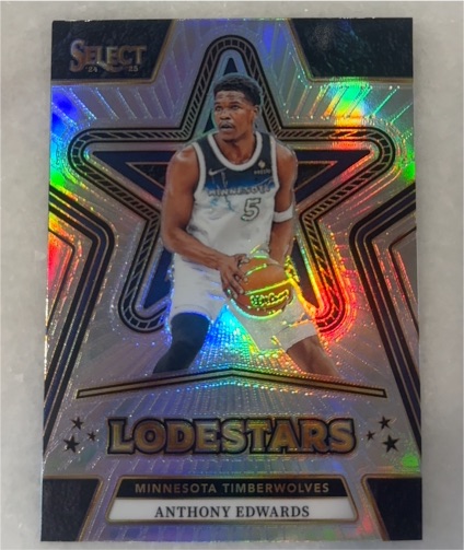 2024-25 Panini Select #10 Anthony Edwards Lodestars Silver Prizm — front