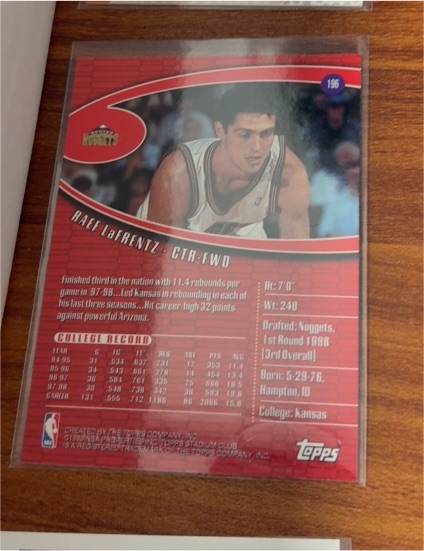 1998-99 Topps Stadium Club #196 Rae LaFrentz — front