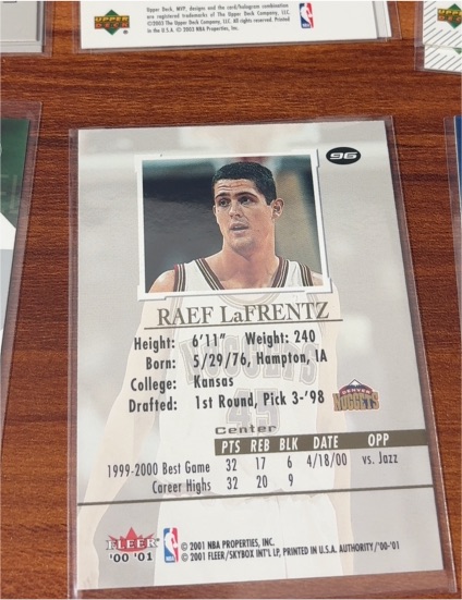 2000-01 Fleer #96 Raef LaFrentz — front
