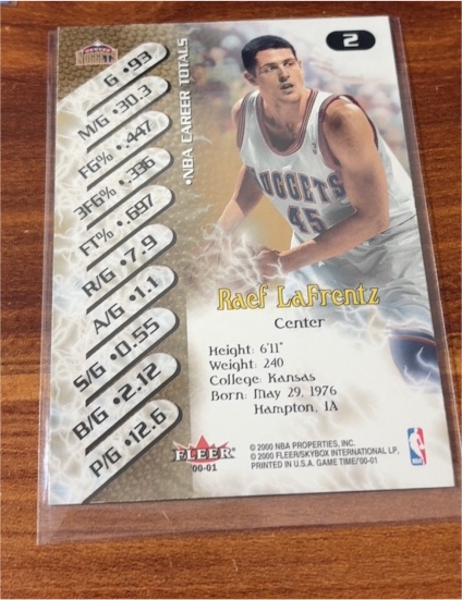 2000-01 Fleer Game Time #2 Raef LaFrentz — front