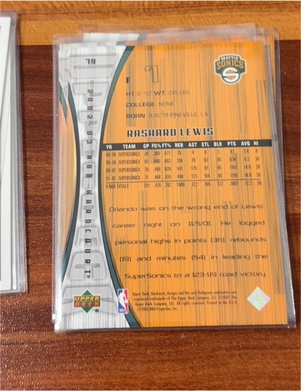 2001 Upper Deck MVP #82 Rashard Lewis — front