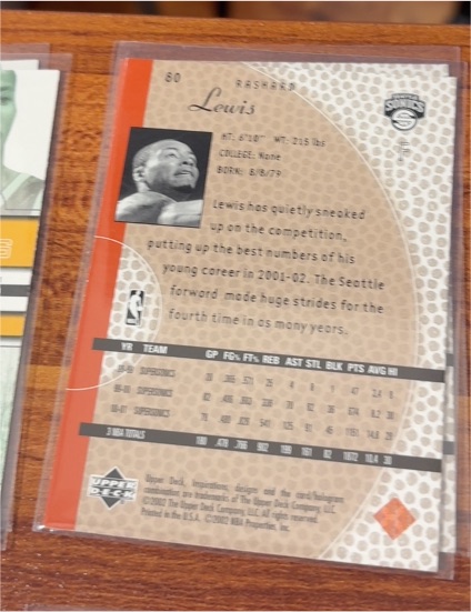 2001 Upper Deck Ovation #80 Rashard Lewis — front