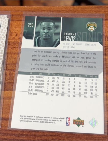 2002 Upper Deck #259 Rashard Lewis — front