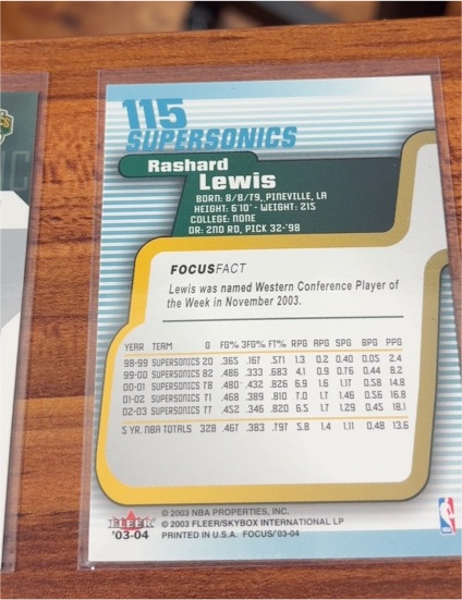 2003 Fleer Focus #115 Rashard Lewis — front