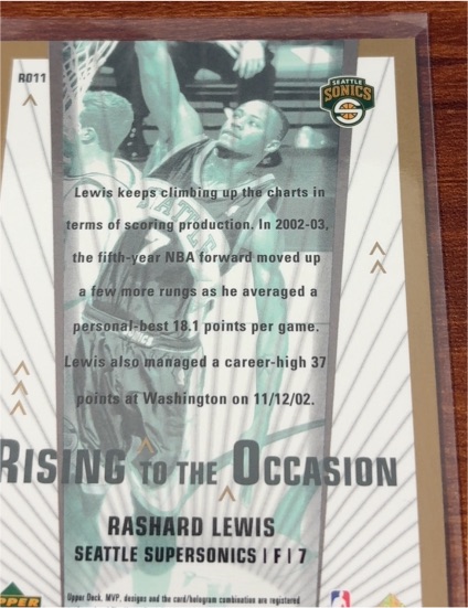 2002-03 Upper Deck #NW9 Rashard Lewis New Wave — front