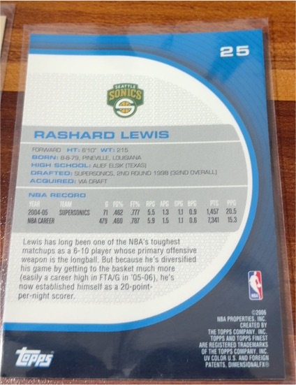 2005-06 Topps #25 Rashard Lewis — front