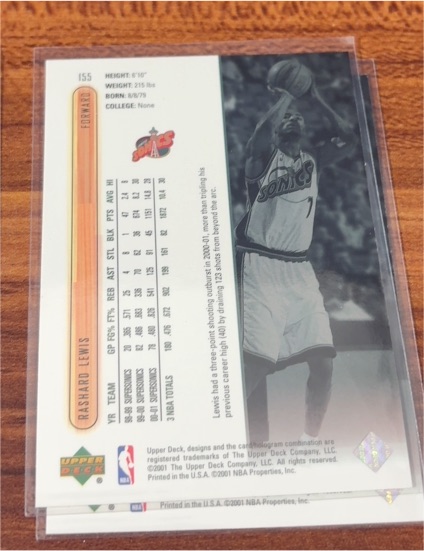 2001 Upper Deck #155 Rashard Lewis — front