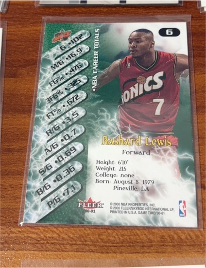2000 Fleer Game Time #6 Rashard Lewis — front