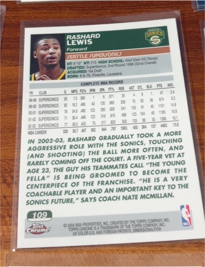 2003-04 Topps Chrome #109 Rashard Lewis — front