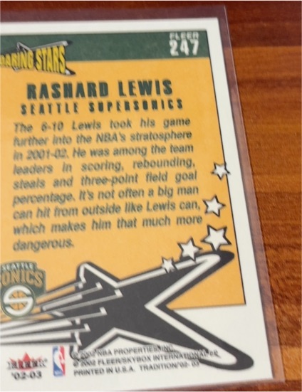 2002-03 Fleer #247 Rashard Lewis — front
