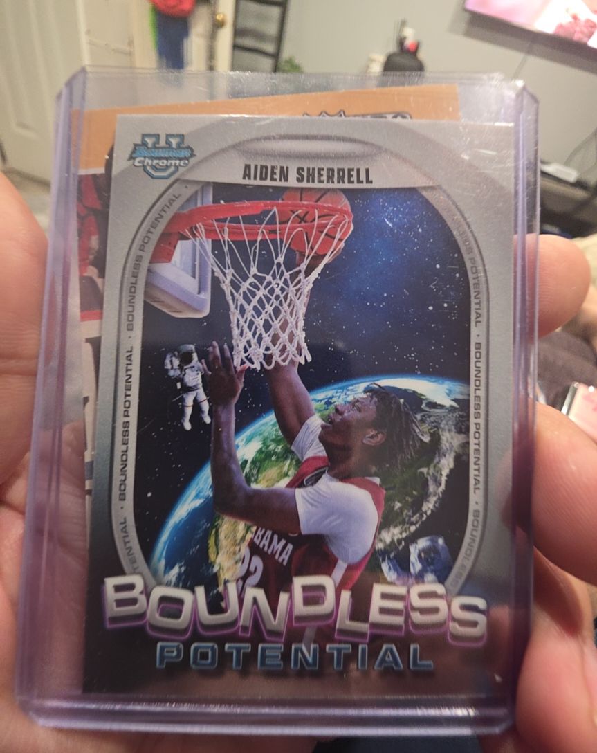 2024-25 Bowman University Chrome #BP-12 Aiden Sherrell Boundless Potential — front