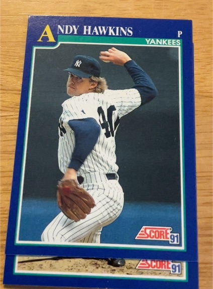 1991 Score #47 Andy Hawkins — front