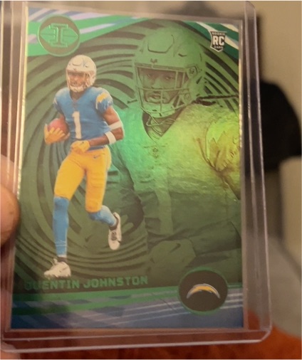 2023 Panini Illusions #63 Quentin Johnston Emerald Green Parallel Rookie Card — front
