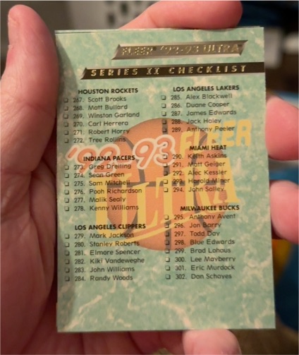 1992-93 Fleer Ultra Series II #374 Checklist — front