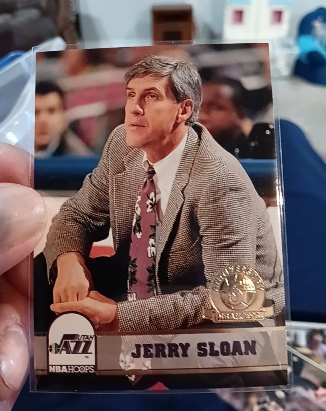 1993-94 NBA Hoops 5th Anniversary Parallel #255 Jerry Sloan — front
