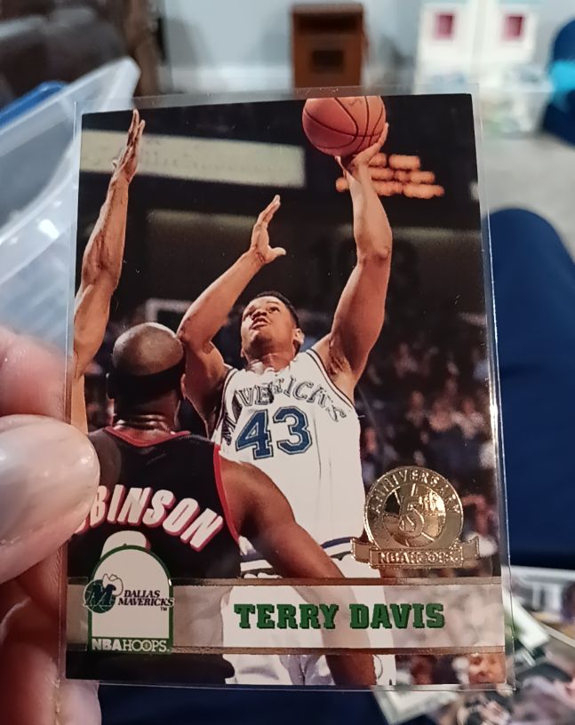 1993-94 NBA Hoops 5th Anniversary Parallel #44 Terry Davis — front
