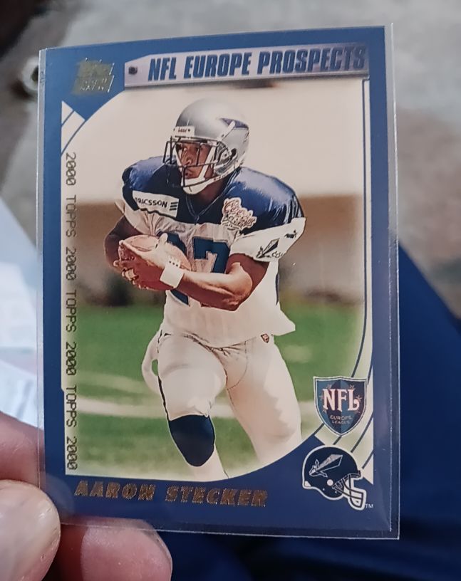 2000 Topps #357 Aaron Stecker NFL Europe Prospects Rookie Card — front
