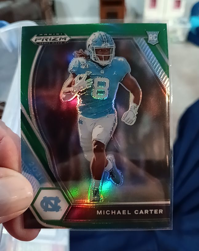 2021 Panini Prizm Draft Picks Green #158 Michael Carter — front