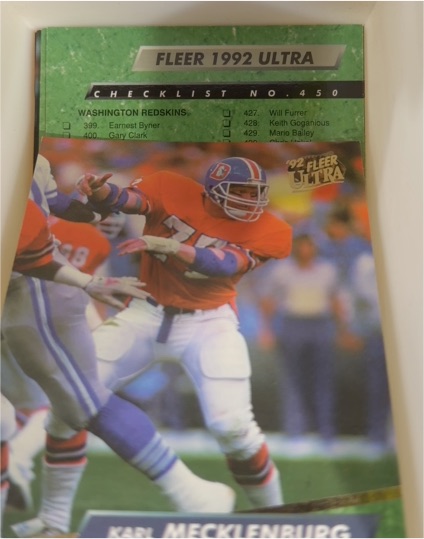 1992 Fleer Ultra #104 Karl Mecklenburg — front